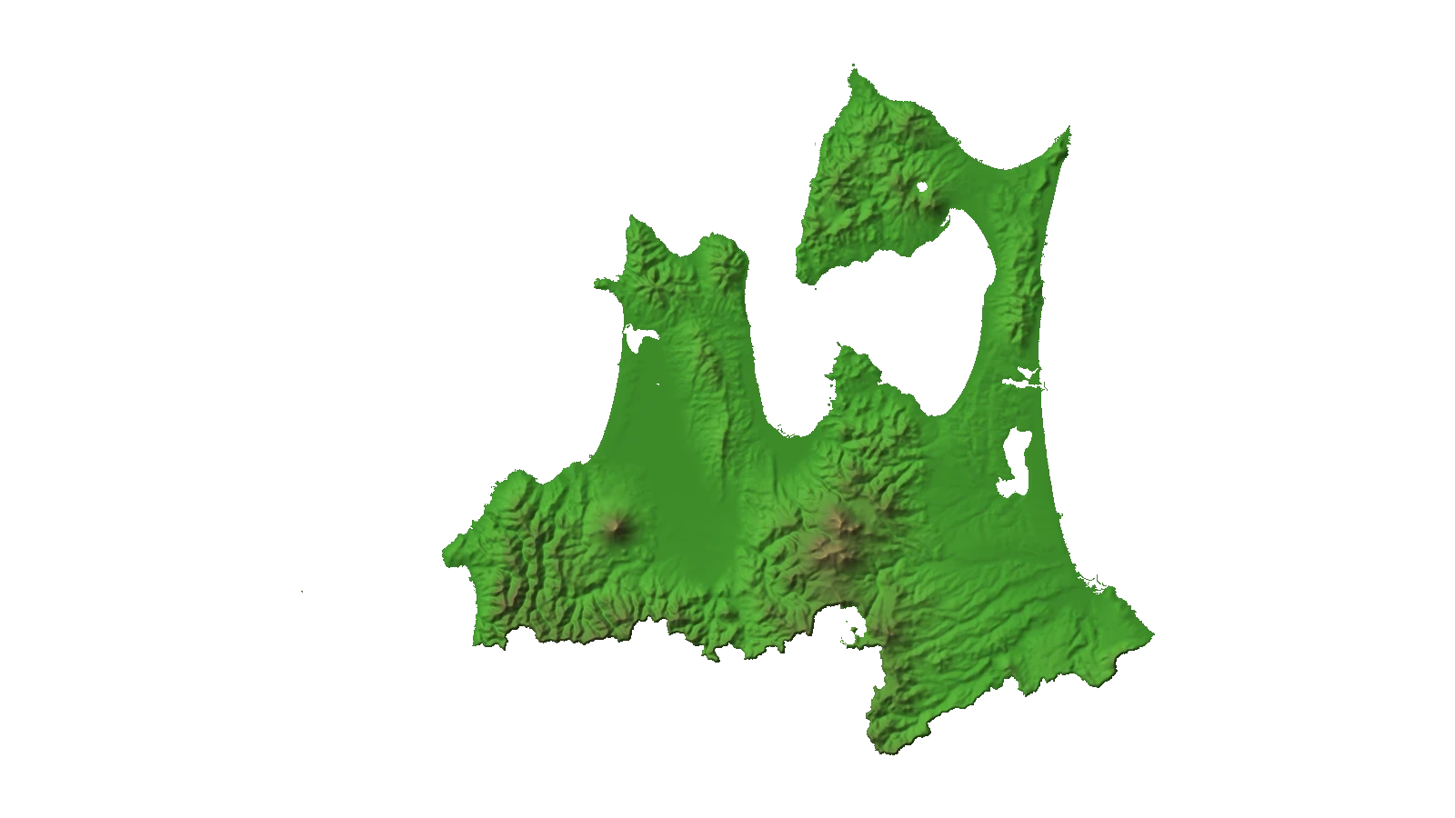 青森県2.5D温泉地図