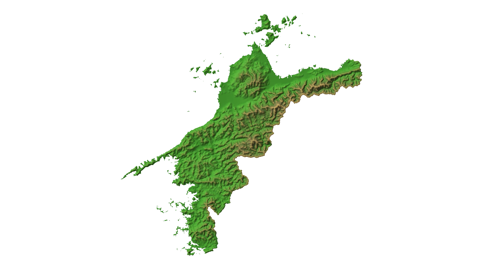 愛媛県2.5D温泉地図