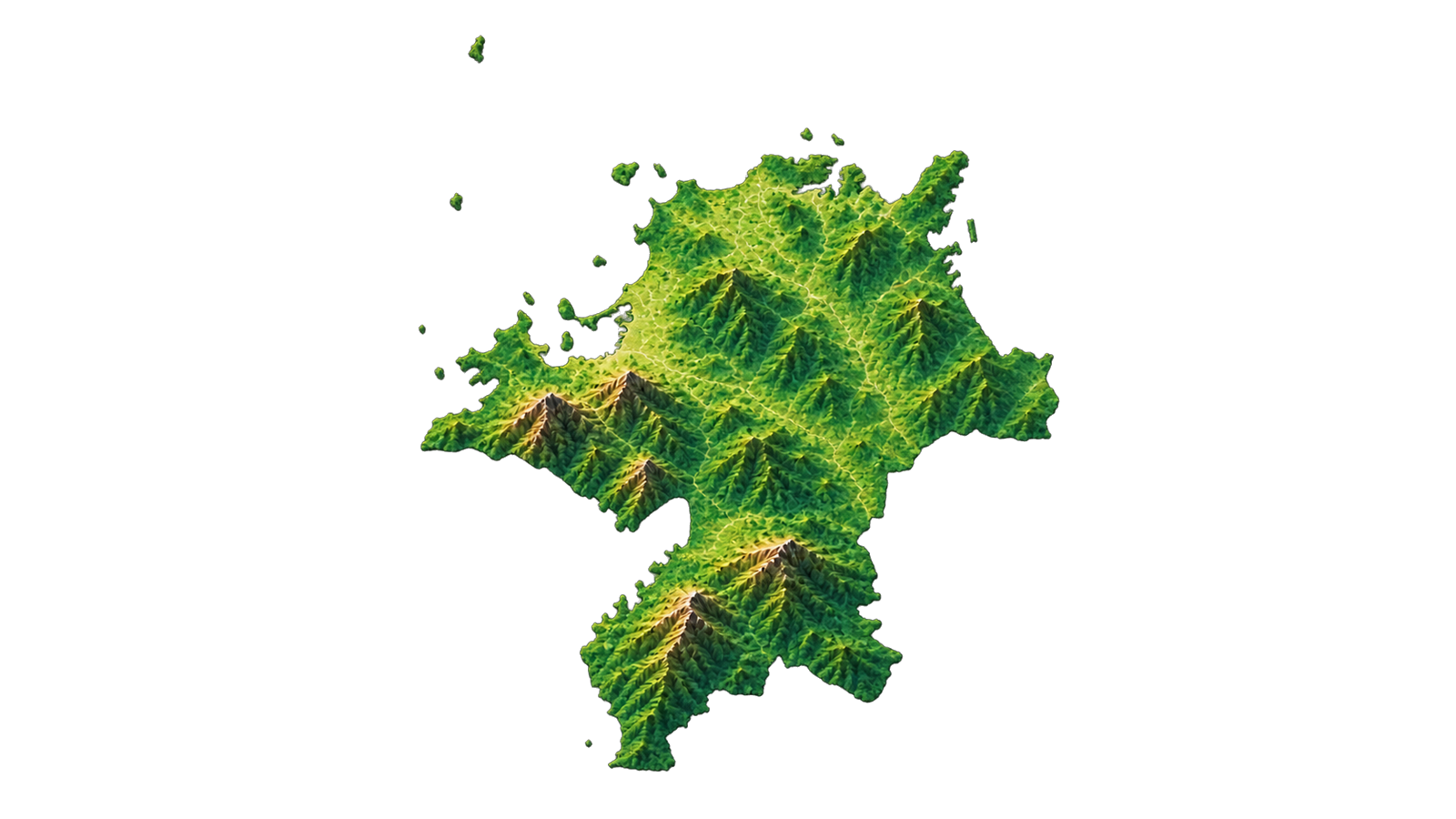 福岡県2.5D温泉地図