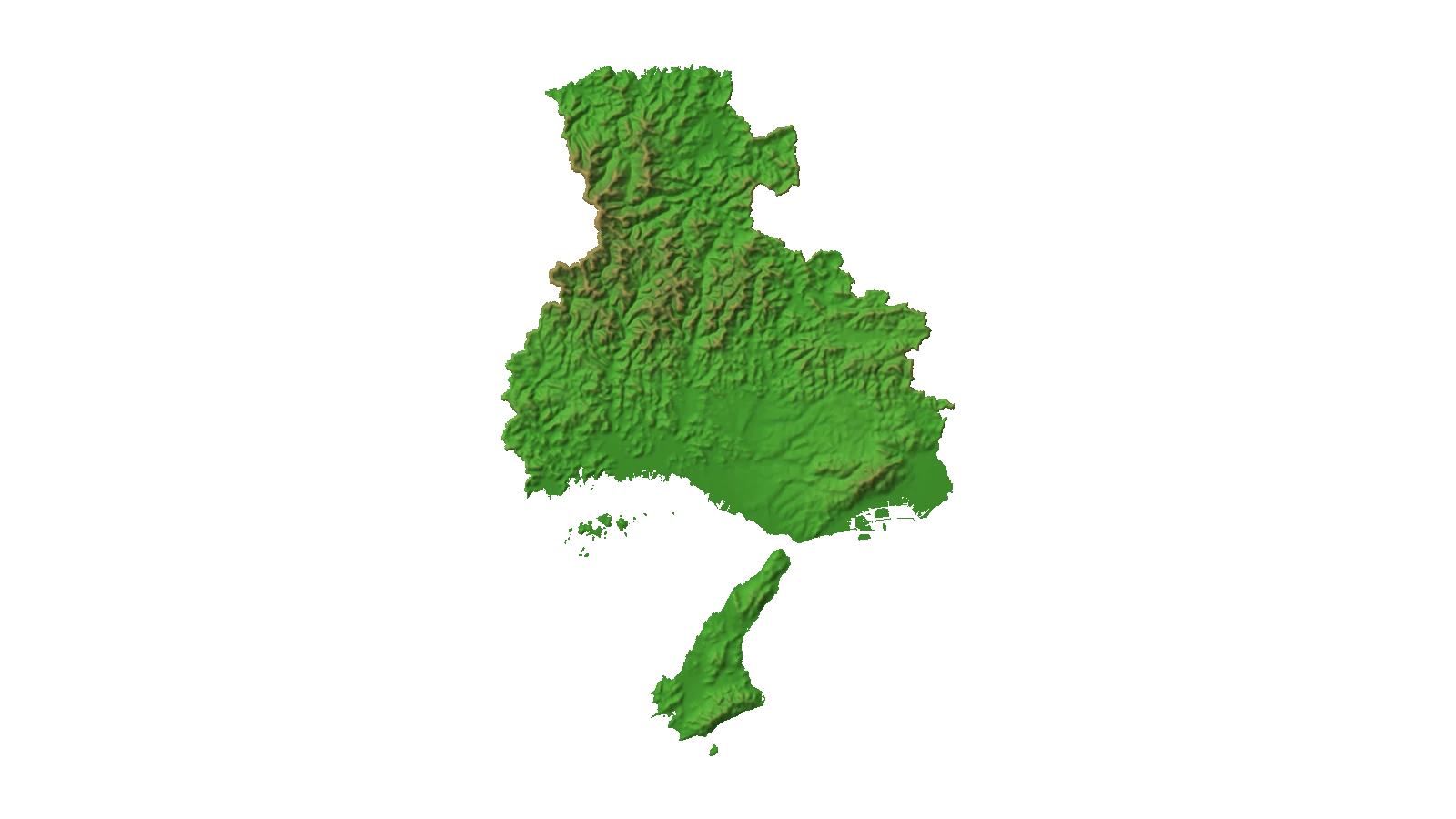 兵庫県2.5D温泉地図