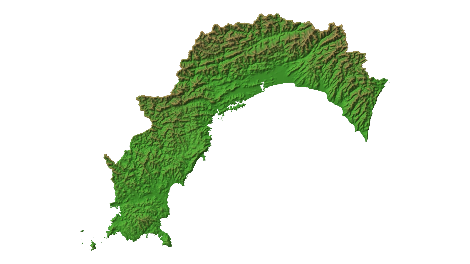 高知県2.5D温泉地図