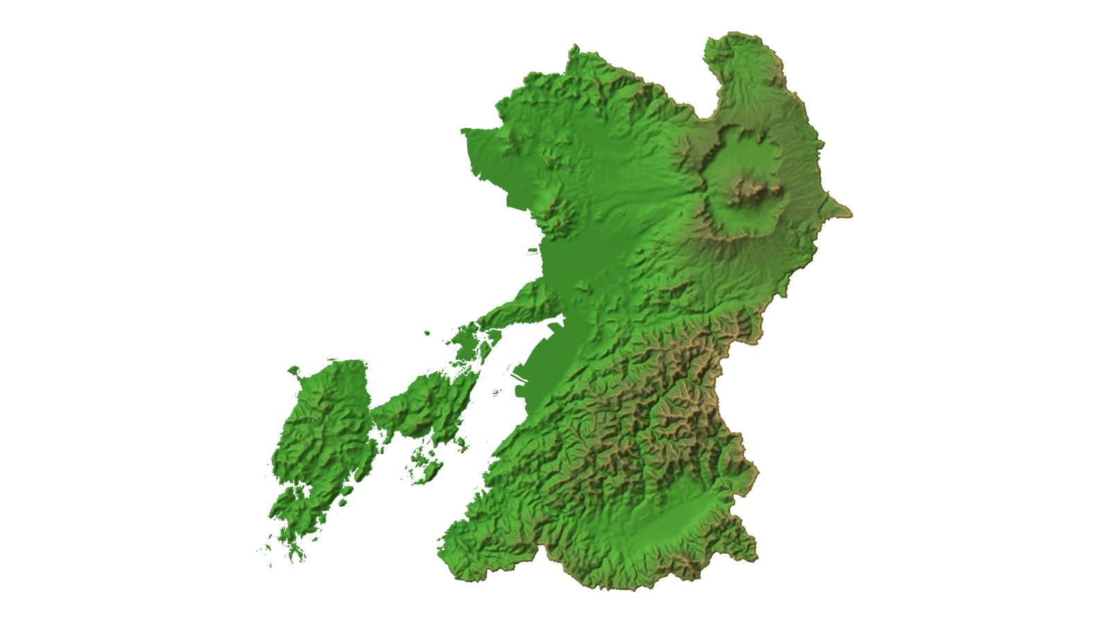 熊本県2.5D温泉地図