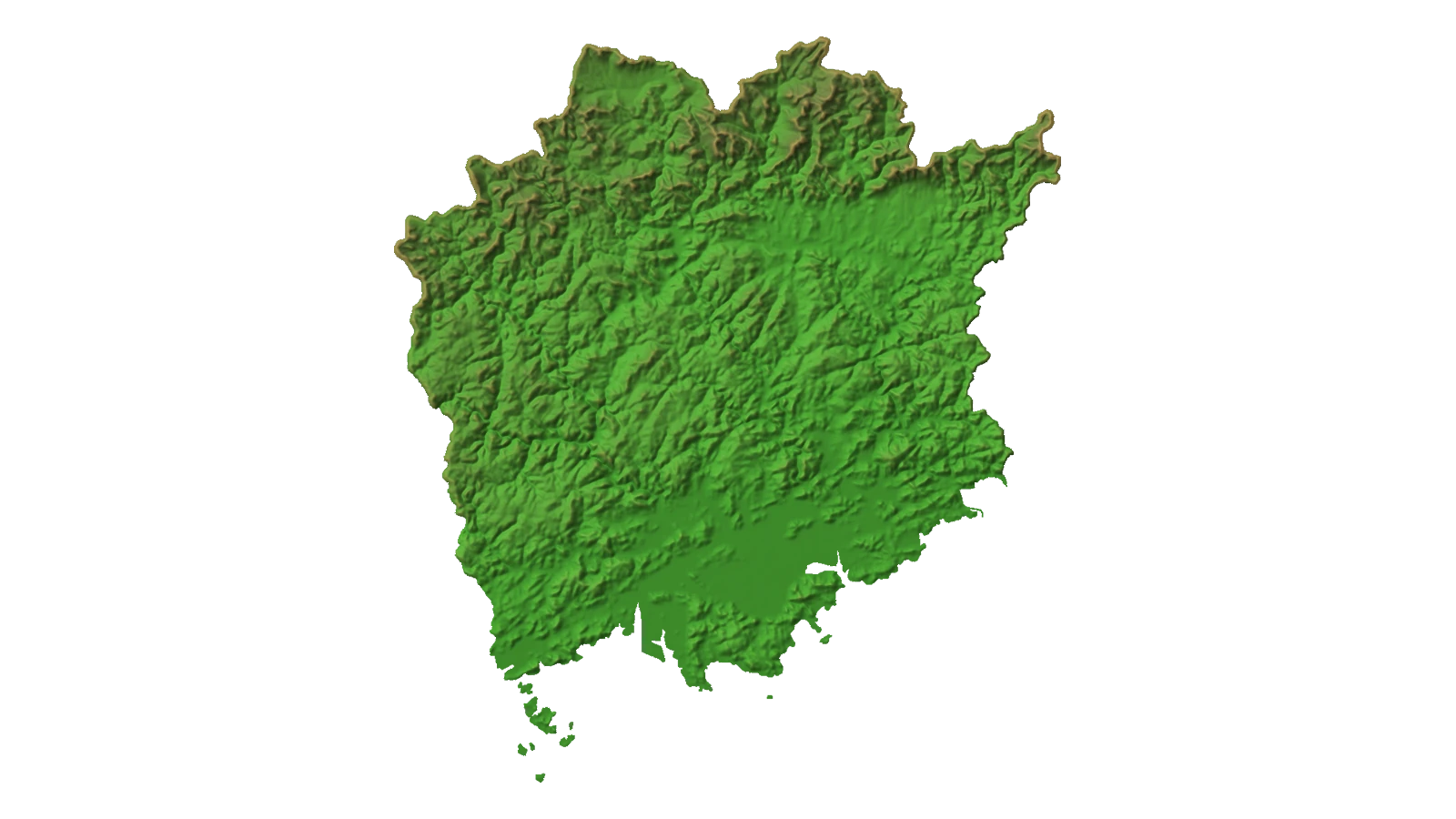 岡山県2.5D温泉地図