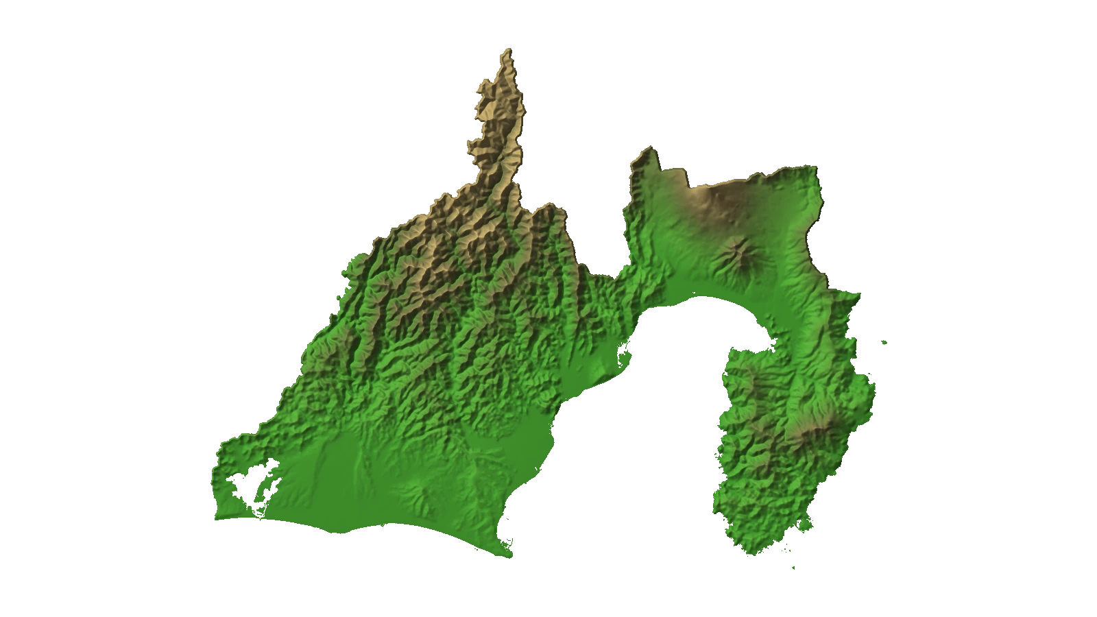 静岡県2.5D温泉地図