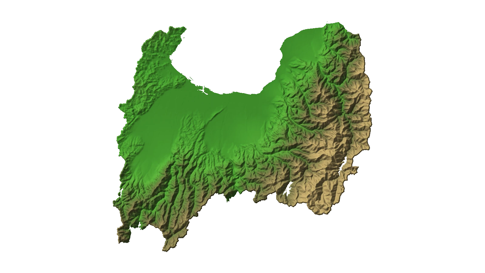 富山県2.5D温泉地図