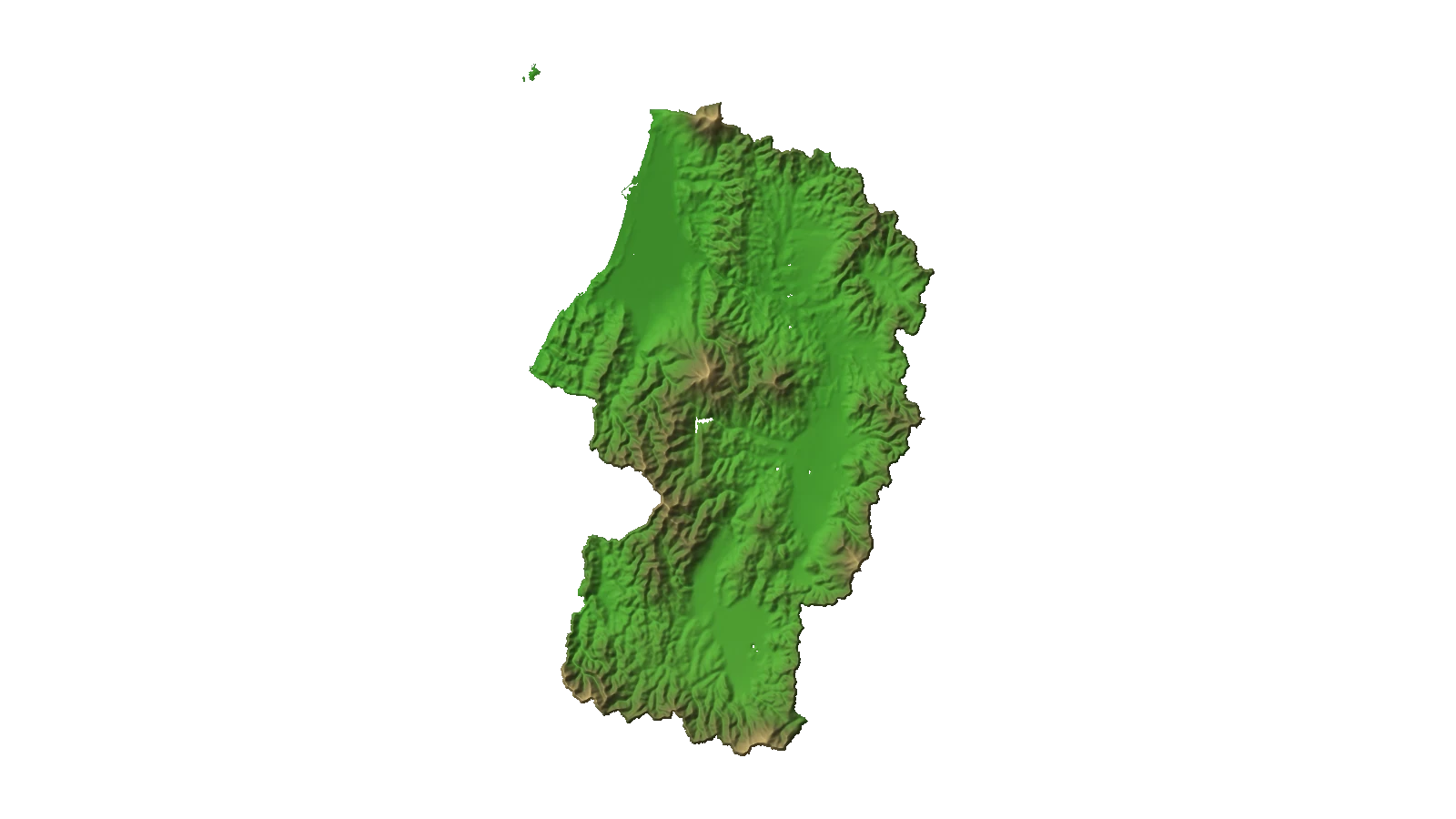 山形県2.5D温泉地図