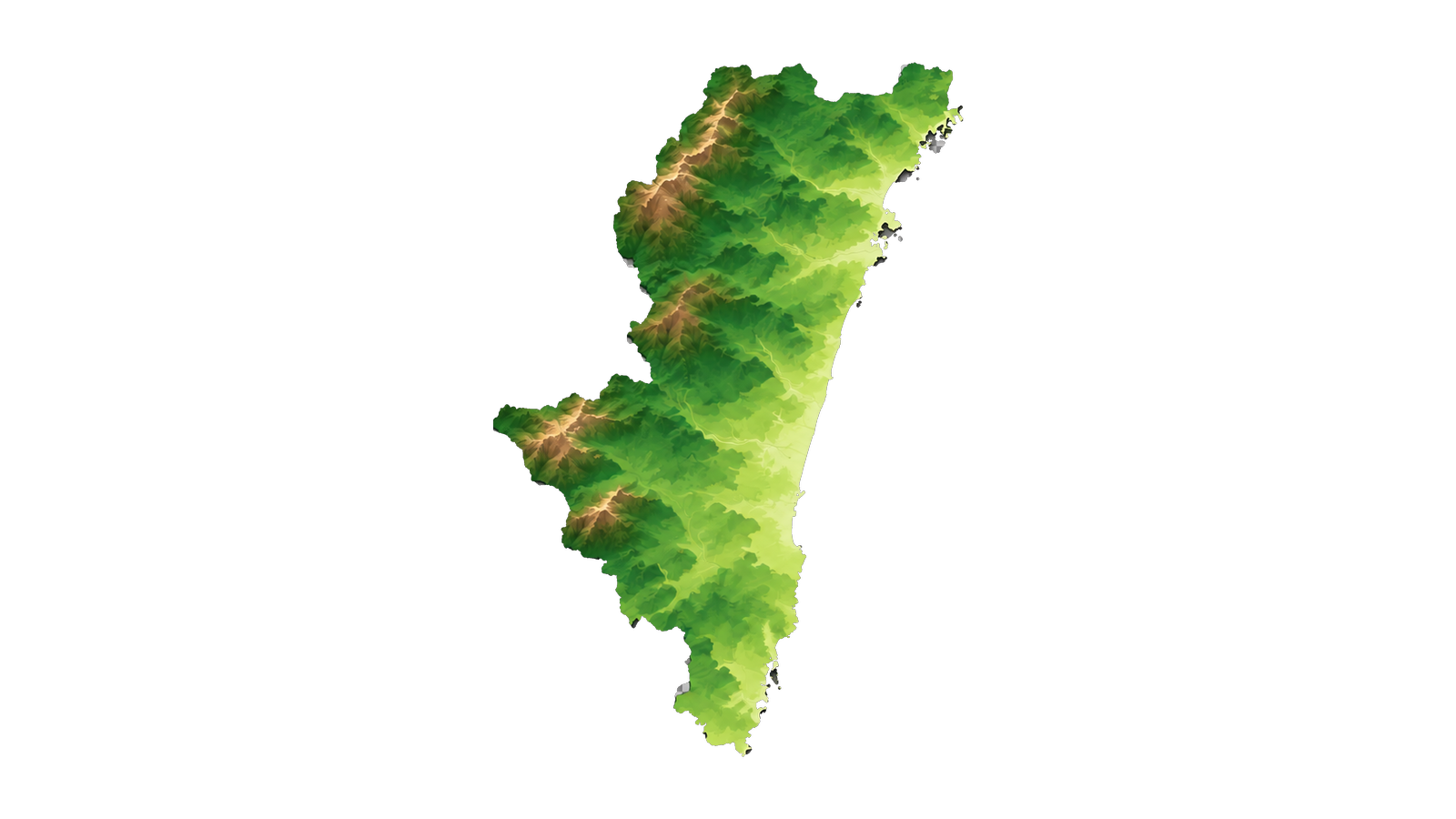 宮崎県2.5D温泉地図